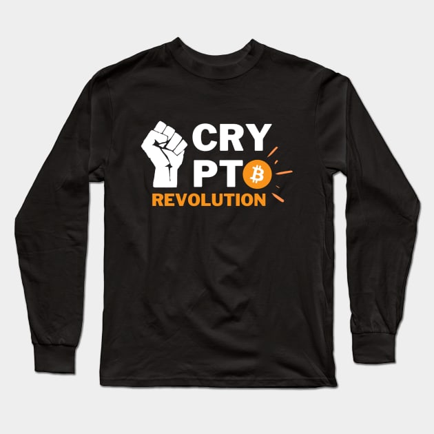 CRYPTO REVOLUTION - BITCOIN Long Sleeve T-Shirt by Rules of the mind